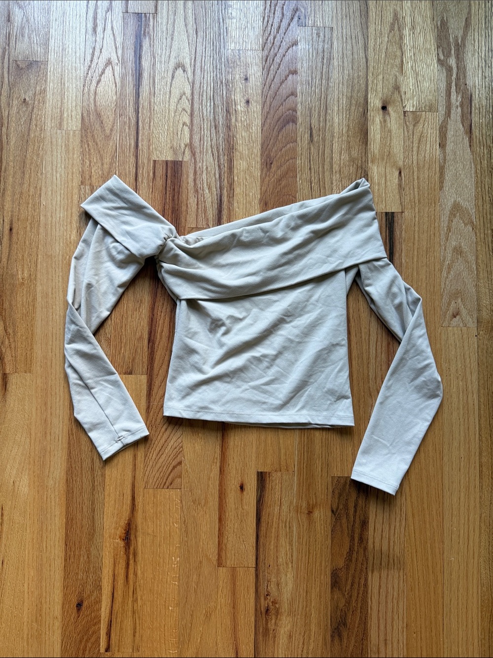 Abercrombie & Fitch soft a&f collection cropped Off-Shoulder Long Sleeve shirt